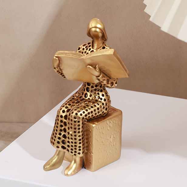 TEMU Elegantní Figurka Čtenářky z Pryskyřice - Perfektní pro Dekoraci Kancelářského Stolu & Baru, Ideální Dárek pro Manželku Milenku, Ženská Dekorace
