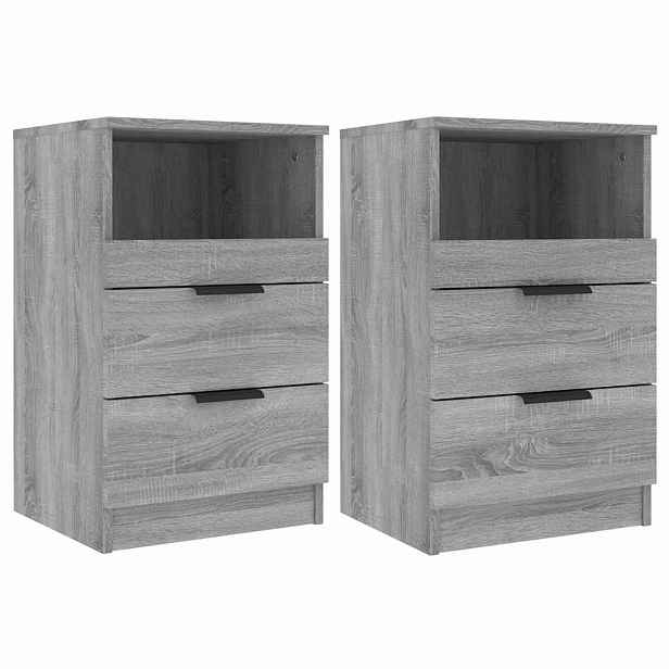 vidaXL Noční stolky 2 ks Šedý Sonoma Medium Engineered Wood