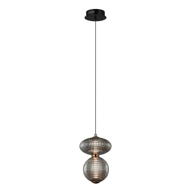 Závěsná lampa, černá skleněná Led lampa 7W Nico Italux IP20