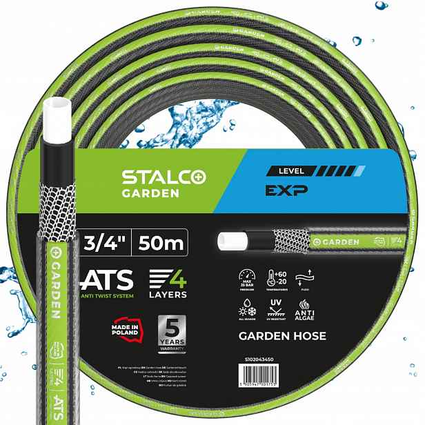 Hadice 3/4" 50 M 4 Vrstvy Str Stalco Garden Silná, Odolná Vůči Uv