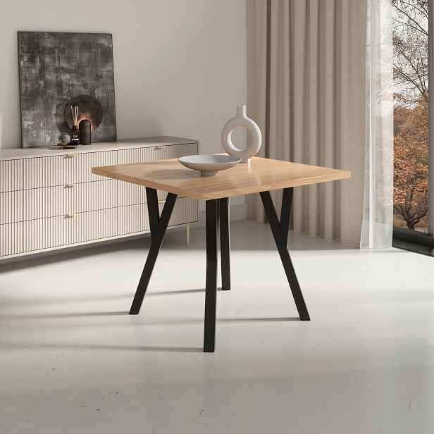Čtvercový jídelní stůl 80x80 cm CADLA 13 - dub craft