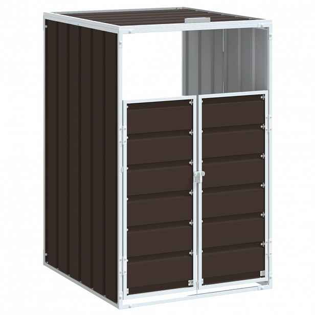 vidaXL Box na 1 popelnici hnědý 72 x 81 x 115 cm ocel