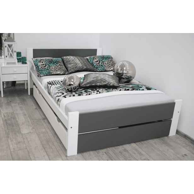 Elvisia Postel LEA s roštem | 90 x 200 cm Barva: Šedá