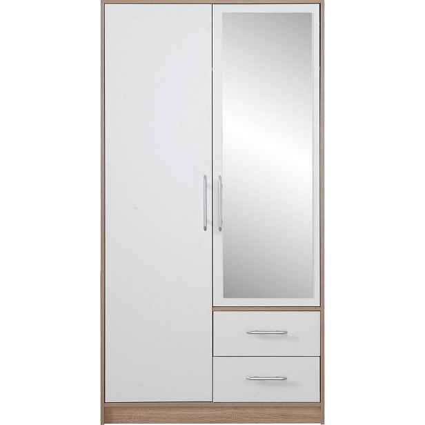 MASSENO ŠATNÍ SKŘÍŇ S OTOČNÝMI DVEŘMI VANO, 100/190/56 cm 2dveřová se zrcadlem, bílá