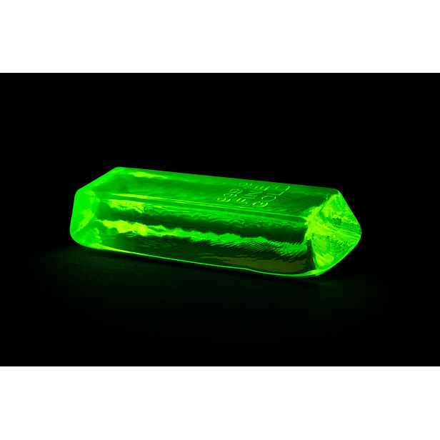 Skleněná kopie zlaté cihly vyrobená z magického uranového skla (15cm)