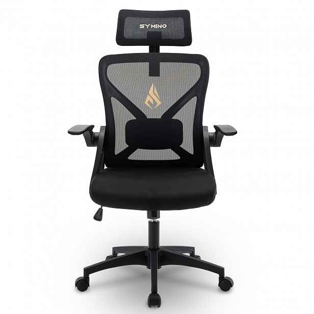 TEMU Ergonomická kancelářská židle s otočným mechanismem, výškově nastavitelným sedákem, bederní opěrkou a opěrkou hlavy, naklápěcí funkce, otočná