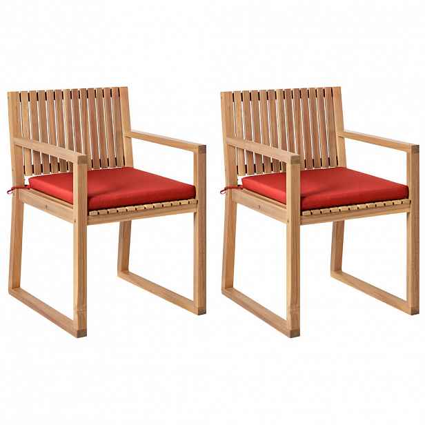 Beliani ZAHRADNÍ ŽIDLE sada 2 ks Světle hnědá/Red Sassari Premium
