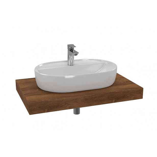 Cenově zvýhodněný koupelnový set Hansgrohe s deskou pod umyvadlo Dolce 80x8x50 cm dub charleston KSETDO4