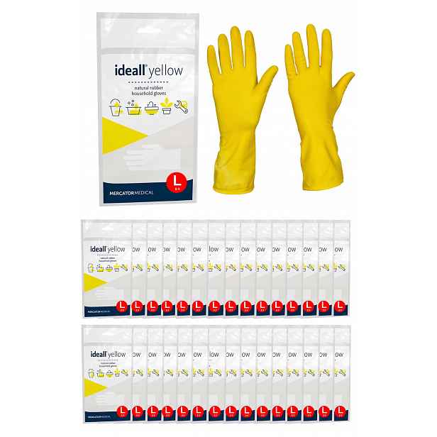 Rukavice Ideall Yellow Flok Ekonomické L 120 Párů