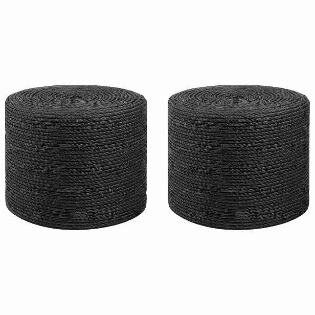vidaXL Jutové lano 2 ks 20 mm 100 m Černá 100% jute Tossa