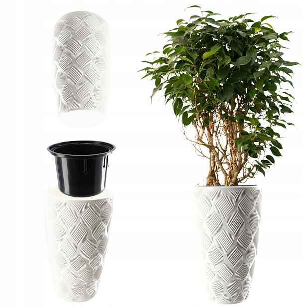 Květináč Květináč S Vkladem 58cm Obal Plastový Záhon Vysoký