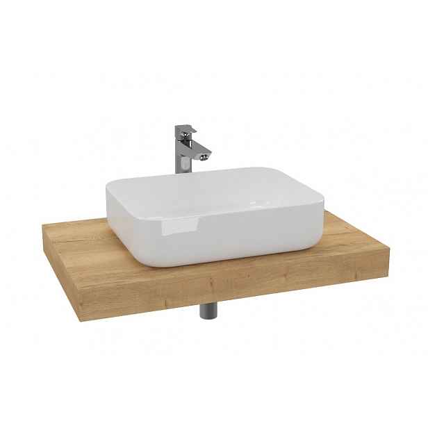 Cenově zvýhodněný koupelnový set Hansgrohes deskou pod umyvadlo Dolce 80x8x50 cm dub halifax KSETDO6