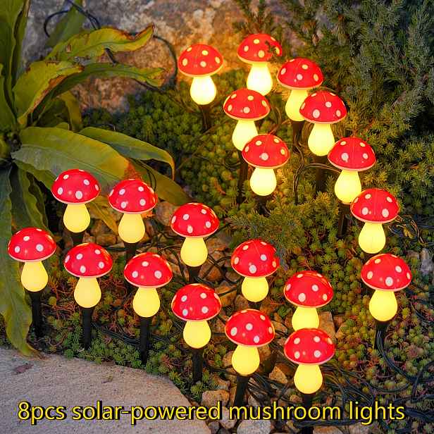 TEMU Solární houbová světla do země [8 kusů solárních houbových světel] Solární dekorativní světla, vhodná pro dvory, terasy, , trávníky, perfektní