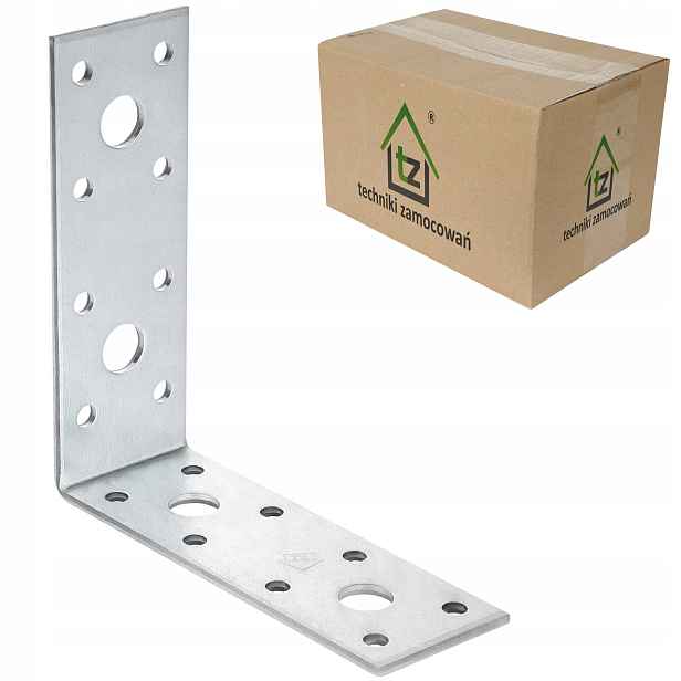 Děrované ocelové úhelníky 100x100x35 x 2,5 mm 50 ks spojovacích prvků KŁ7