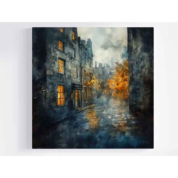 Obraz Na Plátně Canvas Město Edinburgh Ulice Večer Podzim Pohled 50x50