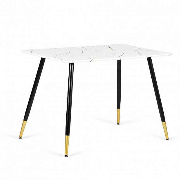 Urban Meuble JÍDELNÍ STŮL 110x70x75 cm obdélníkový bílý mramorový dekor