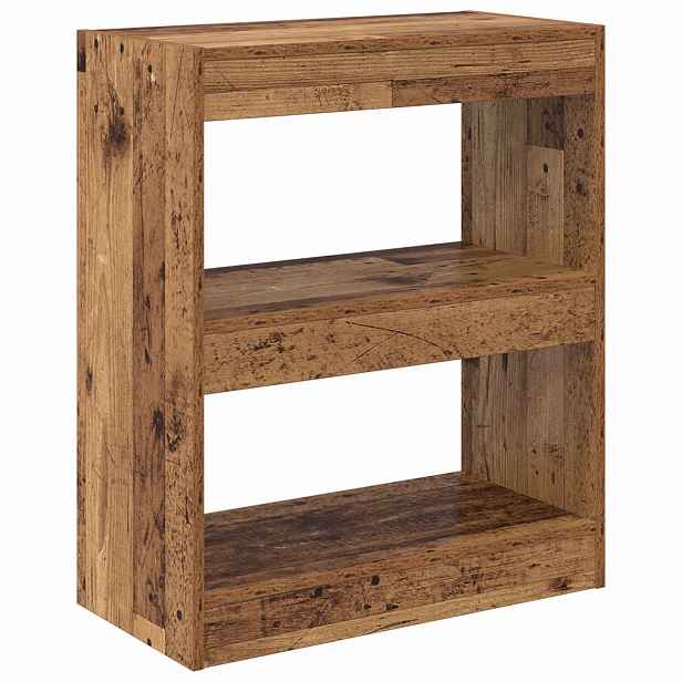 vidaXL Knihovna 2 úrovní 60 x 30 x 72 cm Kompozitní dřevo Staré dřevo