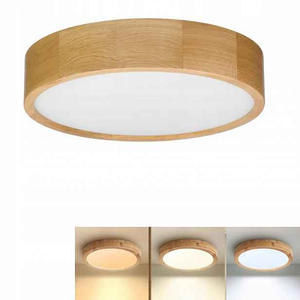 Stropní Svítidlo Stropní Svítidlo Led Dub Kulatý Nástěnný Do Obývacího Pokoje Stmívatelná 40 CM
