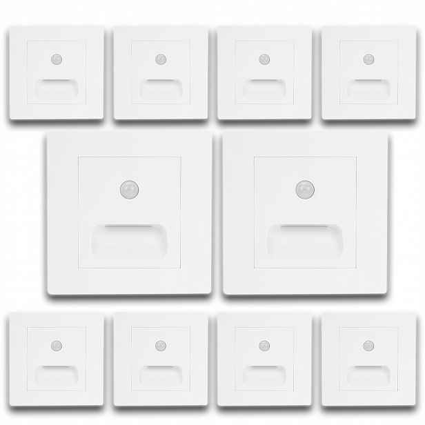10 X Osvětlení Na Schody Led Lampa Led Schodišťová Lampa Bílá Lampa 230V