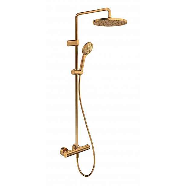 Duravit - Sprchový set s termostatem, průměr 25 cm, 3 proudy, kartáčovaný bronz TH4282008004