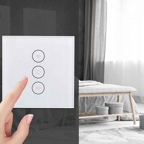 Přepínač Ovladač WiFi Dotykový Skleněný Pro Rolety, Smart Life