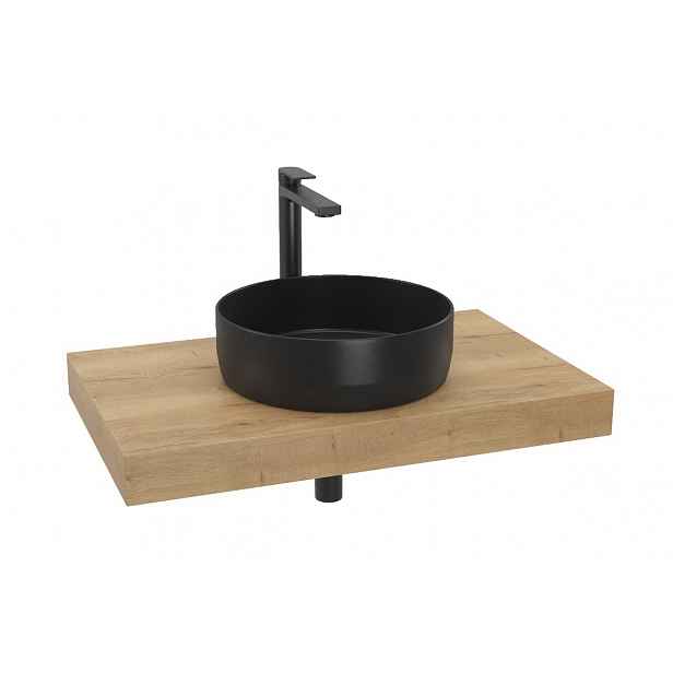 Cenově zvýhodněný koupelnový set SAT s deskou pod umyvadlo Dolce 80x8x50 cm dub halifax KSETDO9