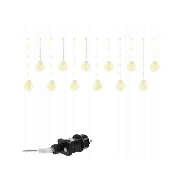 Iso 11346 Světelný závěs koule 108 Led, 3.6W teplá bílá