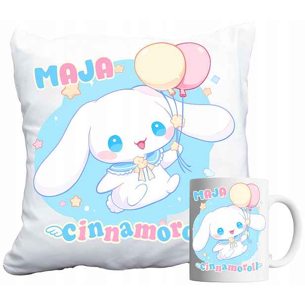 Sada Hrnků A Polštář Cinnamoroll Sanrio Jako Dárek Pro Dítě Jméno