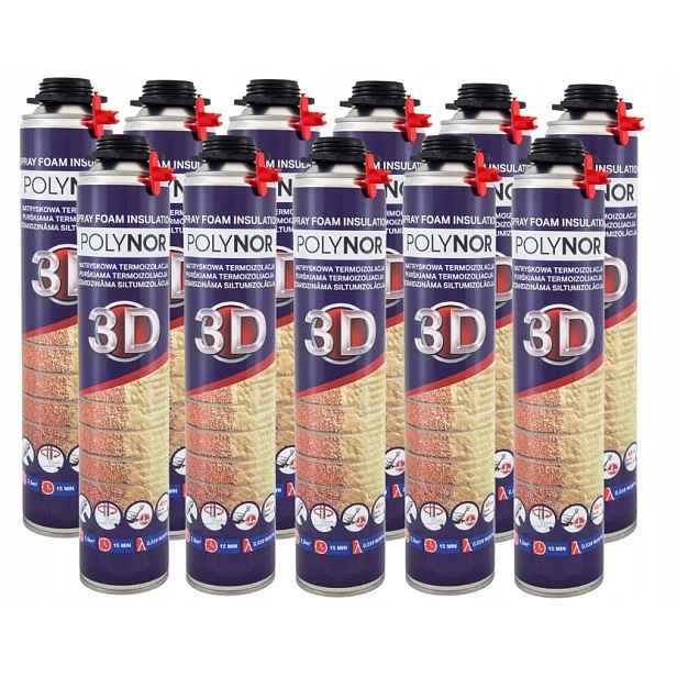 Pur Sprchová Pěna Polynor 3D 850 ml zateplení podkroví 11 kusů