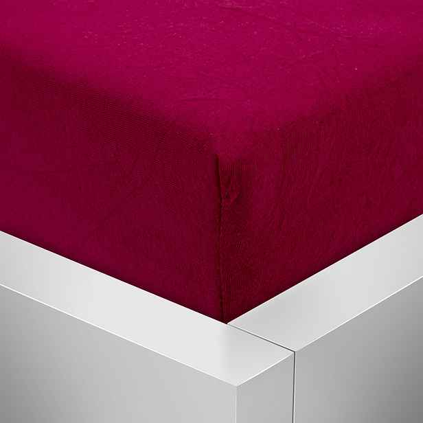 TP Jersey prostěradlo 160x200 Premium - Vínová