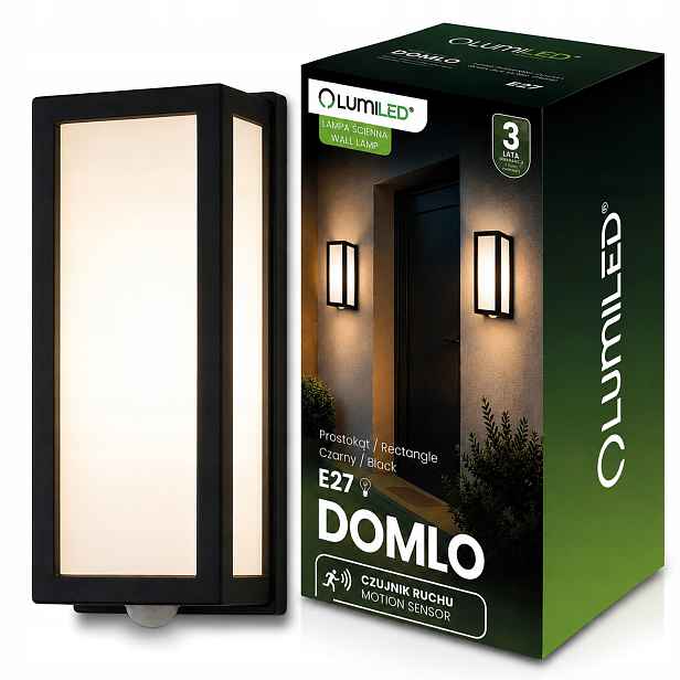 Venkovní nástěnné Led svítidlo Zahradní fasádní nástěnná lampa E27 se senzorem