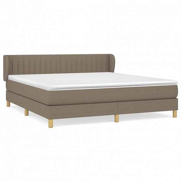 vidaXL Box spring postel s matrací taupe 180x200 cm textil