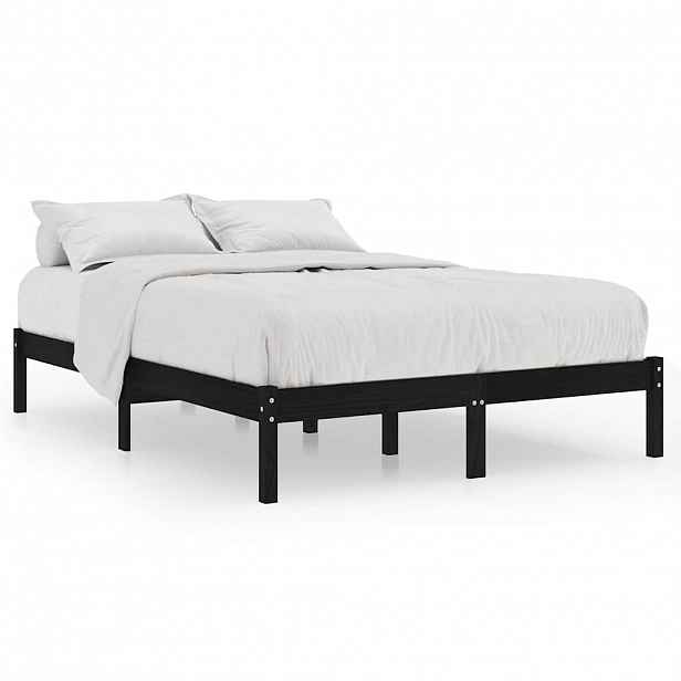 vidaXL Rám postele černý masivní dřevo 150 x 200 cm King Size