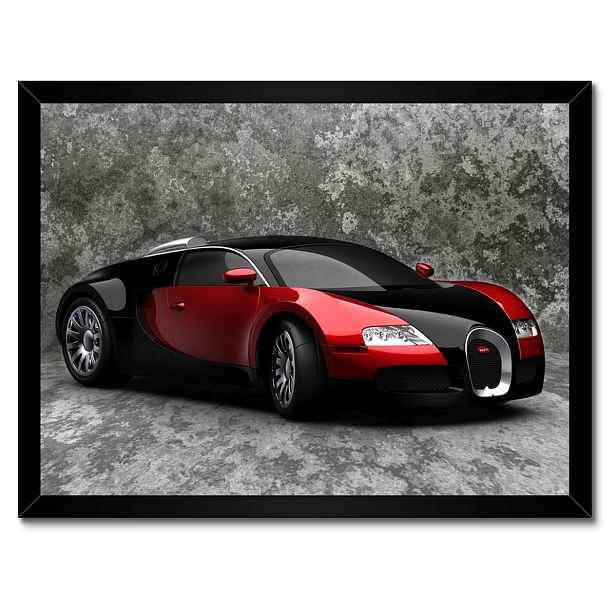 Plakáty v rámu 40x30 Bugatti Veyron Červená