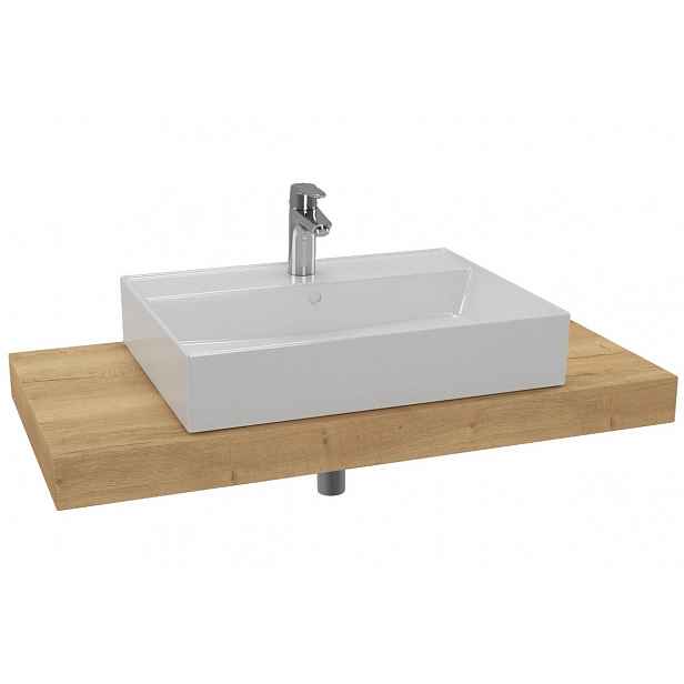 Cenově zvýhodněný koupelnový set Hansa s deskou pod umyvadlo Dolce 100x8x50 cm dub halifax KSETDO12