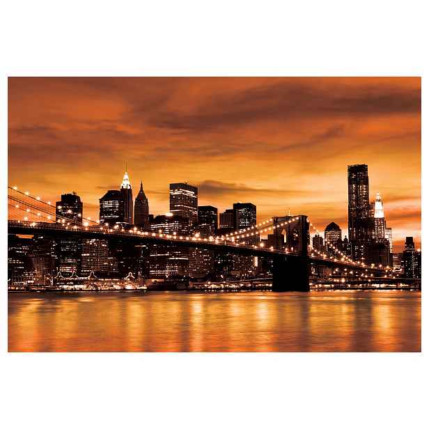 Fototapeta New York Brooklynský most noc 350x250 loft minimalismus lepidlo