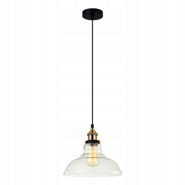 Hubert Závěsná lampa Černá Zlatá Loftová Kulatá E27 60W IP20