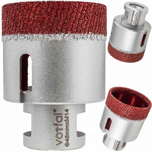 Korunkový Vrták Vrták Diamantový Korunkový 45 MM M14 Pro Gres Keramických Dlaždic