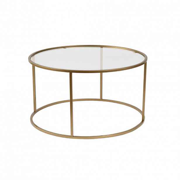 Calicosy KULATÝ konferenční stolek se skleněnou deskou, průměr 80 cm - AURUM