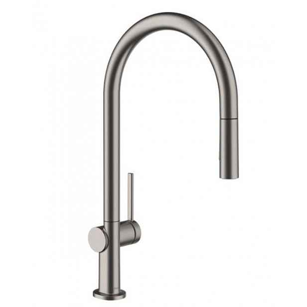 Dřezová baterie Hansgrohe Talis s vytahovací sprškou, 2 proudy kartáčovaný černý chrom 72800340