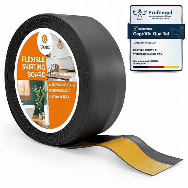 Podlahová lišta samolepicí Quest Pvc 50x20mm grafit antracit 25m