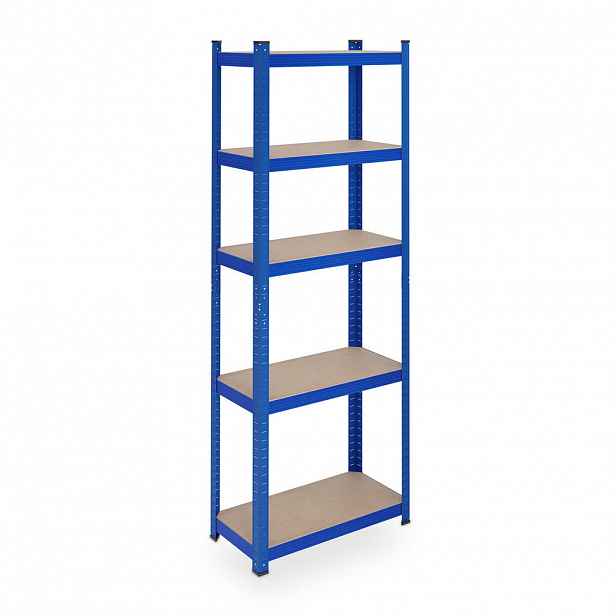 Relaxdays REGÁL Modrá ocel MDF 5 polic 180x60x30 cm