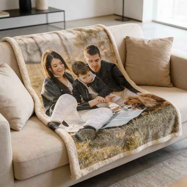 TEMU Vlastní Fotodeka z Flanelu - Přizpůsobitelná s Vlastním Obrázkem, Personalizovaná pro Kancelářské Spaní, Vánoce, Svátky, Nápad na Dárek k