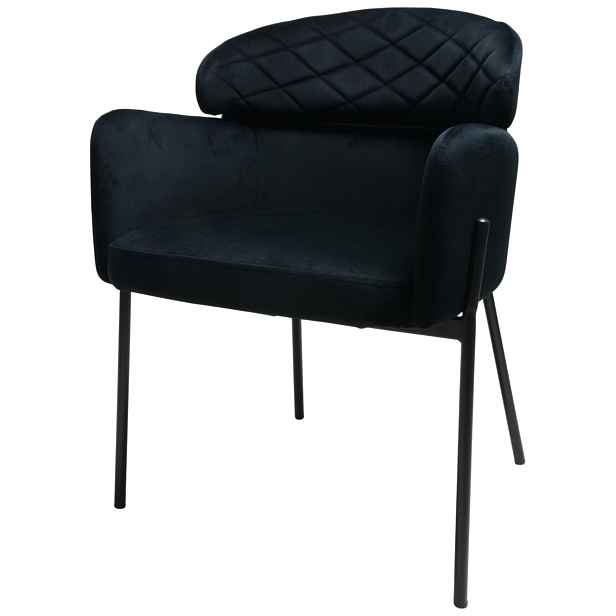 Křeslo Detroit Černý Velur Moderní křeslo Loft Glamour Kuchyně
