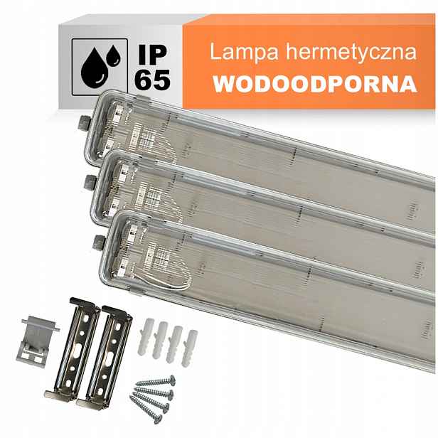 3x Hermetické Led svítidlo pro zářivky 2x120 cm