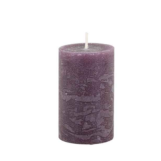 Fialová široká svíčka Macon Rustic plum - Ø 5*8cm/ 16h Chic Antique