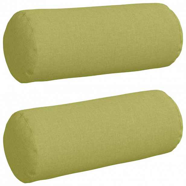 vidaXL Polštáře 2 ks textil Světlá zelená Ø 15 x 40 cm
