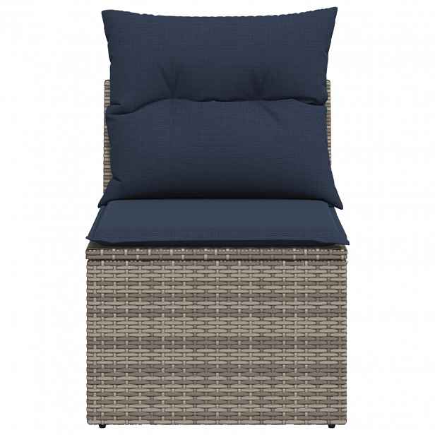 vidaXL Zahradní sofa s polštářem Šedá 55 x 62 x 69 cm Poly ratan