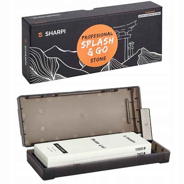 Vodní kámen Sharpi Splash and Go 240 1000 s podstavcem a vyhlazovačem