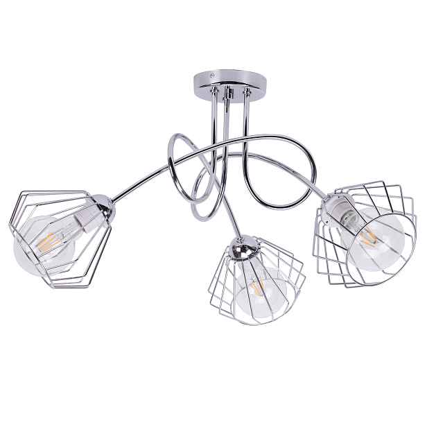 Závěsné Stropní Svítidlo Lustr Trojitý Stříbrný Chrom Loft Glamour Obývací Pokoj